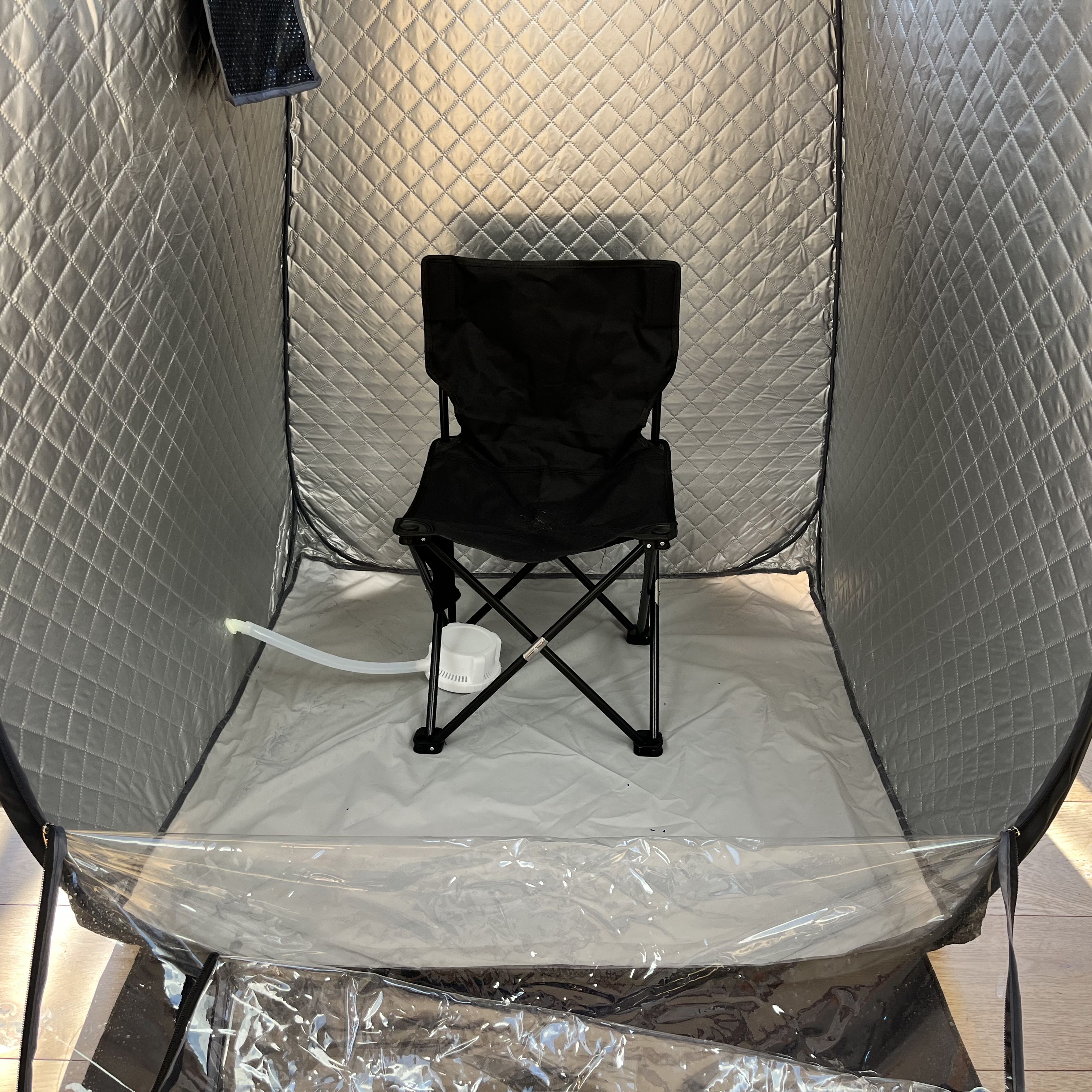 Chair in sauna pod