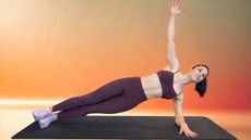 Woman performing side plank exercise